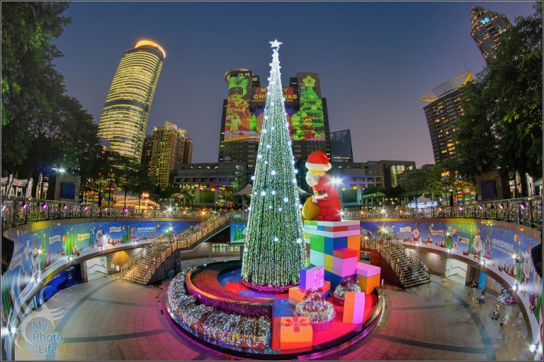 20211129新北市歡樂耶誕城．光雕投影秀測試